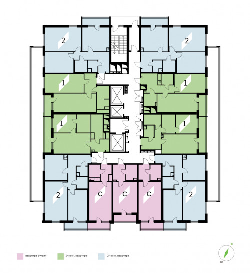 Однокомнатная квартира 48.51 м²